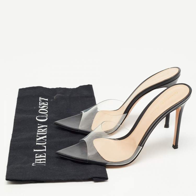 Pre Owned Gianvito Rossi Transparent PVC Elle Slide Sandals Size 40