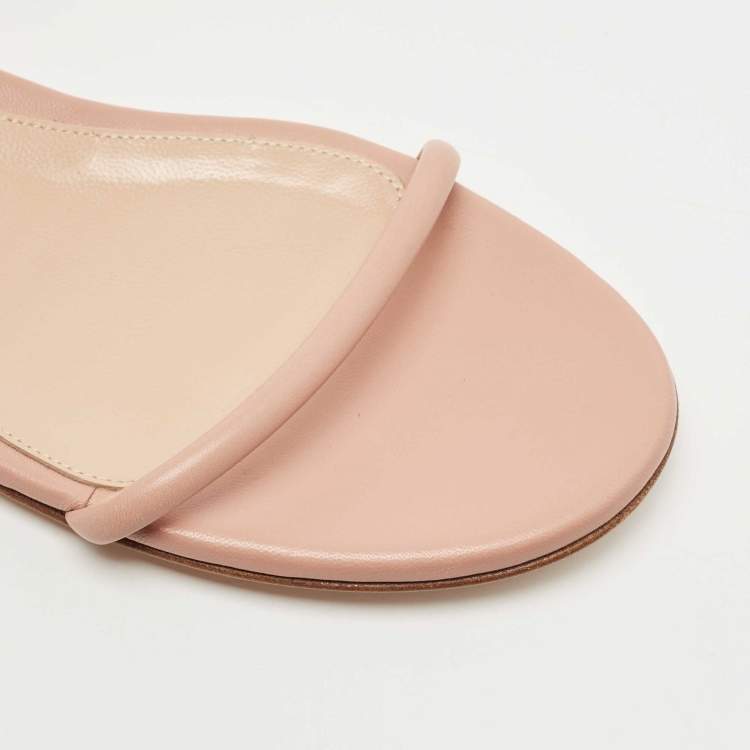 Pre Owned Gianvito Rossi  Blush Pink Leather Slide Sandals Size 40.5