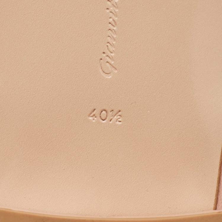 Pre Owned Gianvito Rossi  Blush Pink Leather Slide Sandals Size 40.5