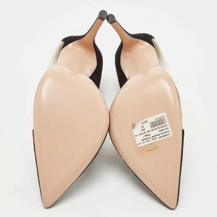 Pre Owned Gianvito Rossi Black Suede and  PVC Plexi Platform Pumps Size 39