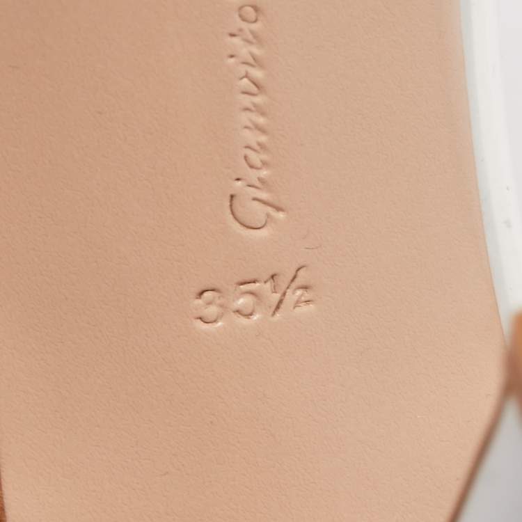 Pre Owned Gianvito Rossi White Leather and PVC Plexi Pumps Size 35.5