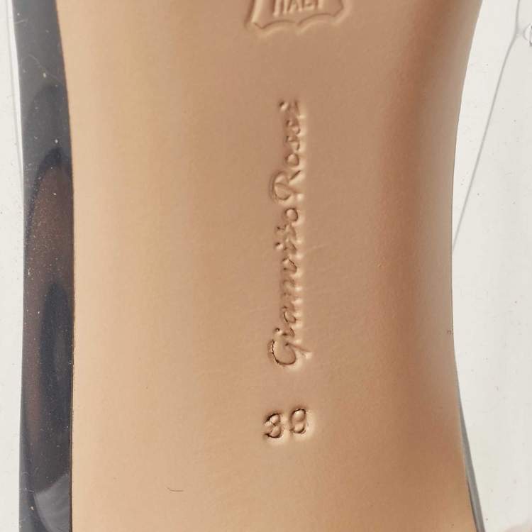 Pre Owned Gianvito Rossi Black Leather and PVC Plexi Pumps Size 39