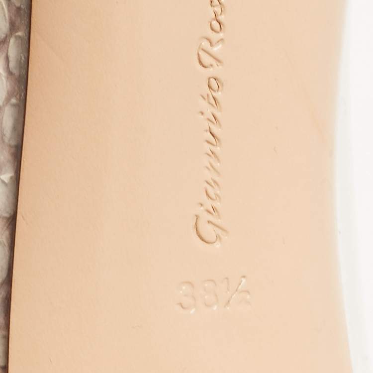 Pre Owned Gianvito Rossi Two Tone Python and PVC Plexi Pumps Size 38.5