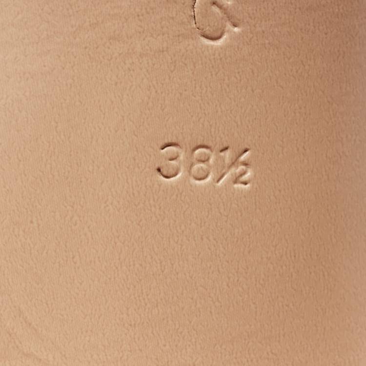 Pre Owned Gianvito Rossi Gold Leather Strappy Platform Heels Sandals Size 38.5