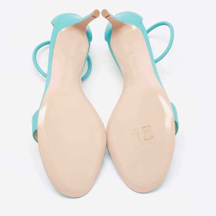 مملوكة مسبقًا Gianvito Rossi Blue Leather Ankle Strap Sandals Size 39.5