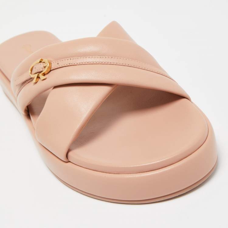 Pre Owned Gianvito Rossi Beige Leather Alima Sandals Size 40