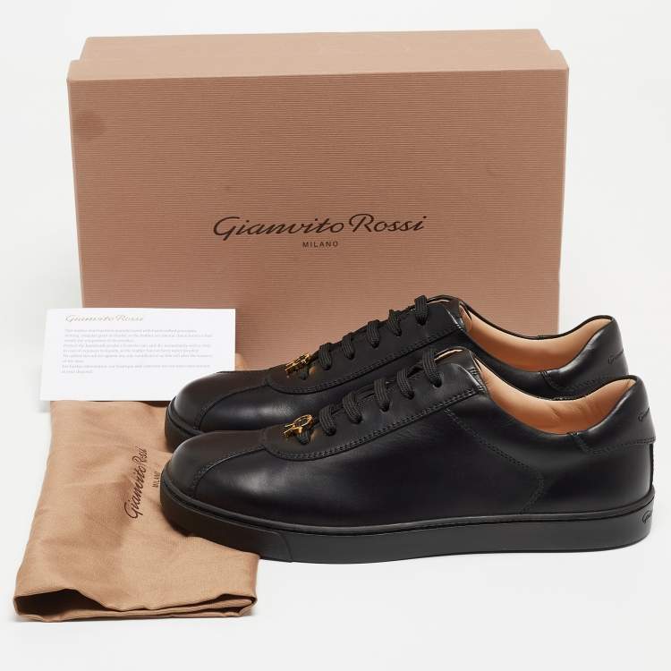 Pre Owned Gianvito Rossi Black Leather Low Top Sneakers Size 38.5 
