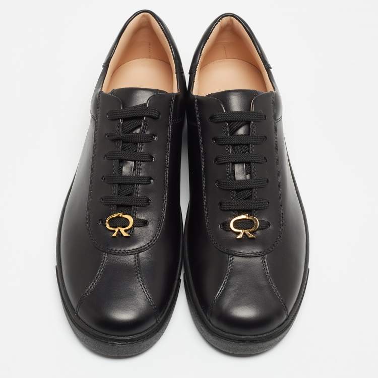 Pre Owned Gianvito Rossi Black Leather Low Top Sneakers Size 38.5 