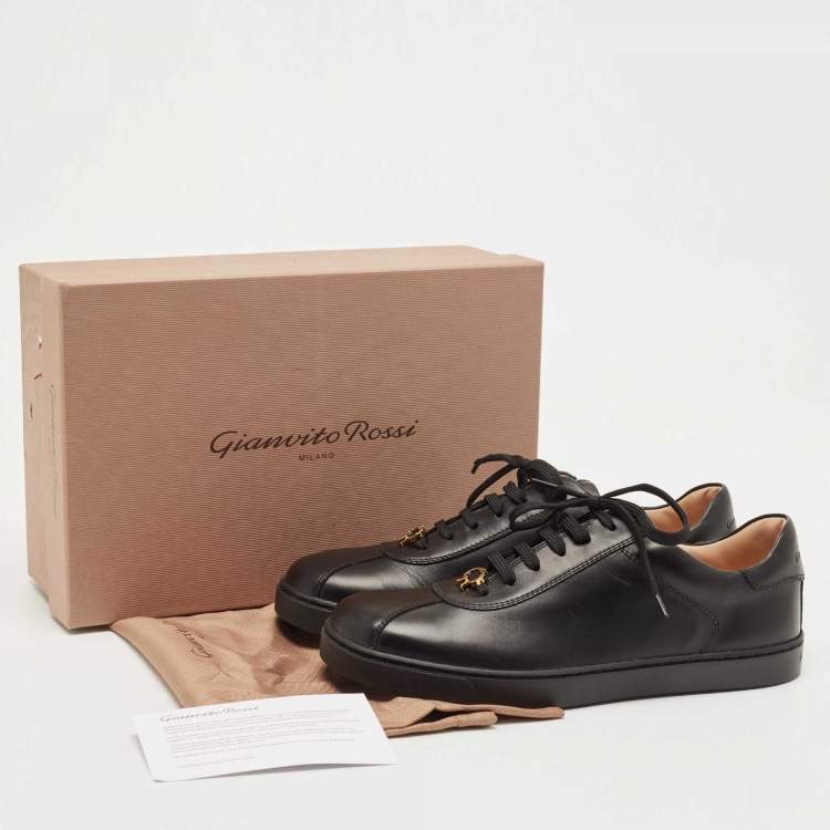 مملوكة مسبقًا Gianvito Rossi Black Leather Low Top Sneakers Size 39