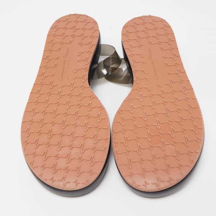 Pre Owned Gianvito Rossi Black PVC Metropolis Sandals Size 36