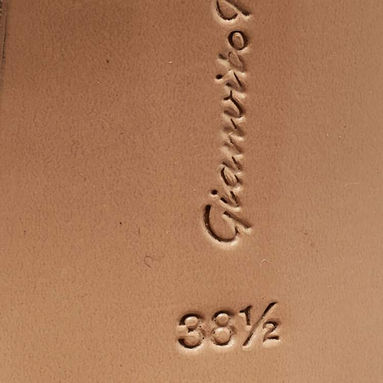 Pre Owned Gianvito Rossi Black Studded Suede and PVC Plexi Pumps Size 38.5