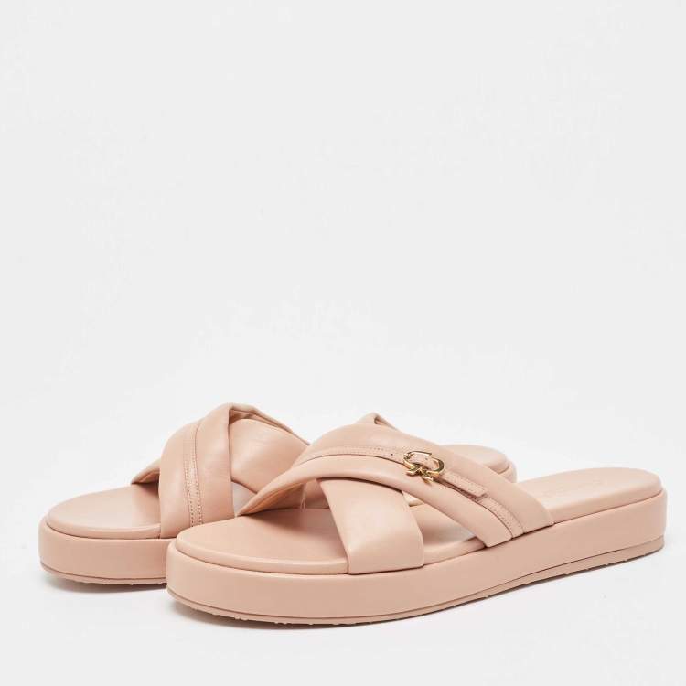 Pre Owned Gianvito Rossi Pink Leather Alima Sandals Size 40