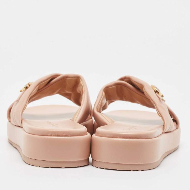 Pre Owned Gianvito Rossi Pink Leather Alima Sandals Size 40