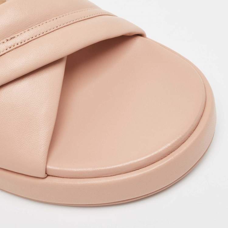 Pre Owned Gianvito Rossi Pink Leather Alima Sandals Size 40