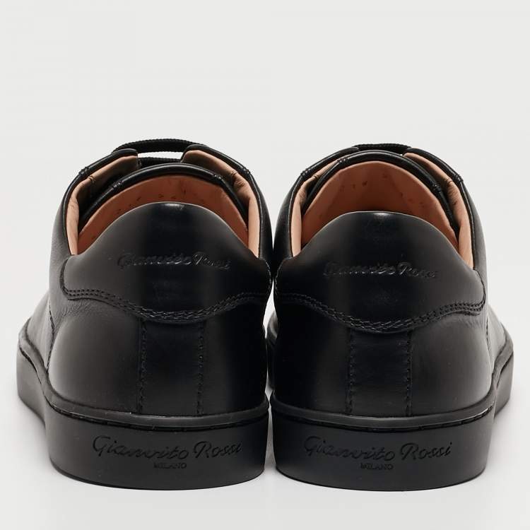 Pre Owned Gianvito Rossi Black Leather Low Top Sneakers Size 37.5