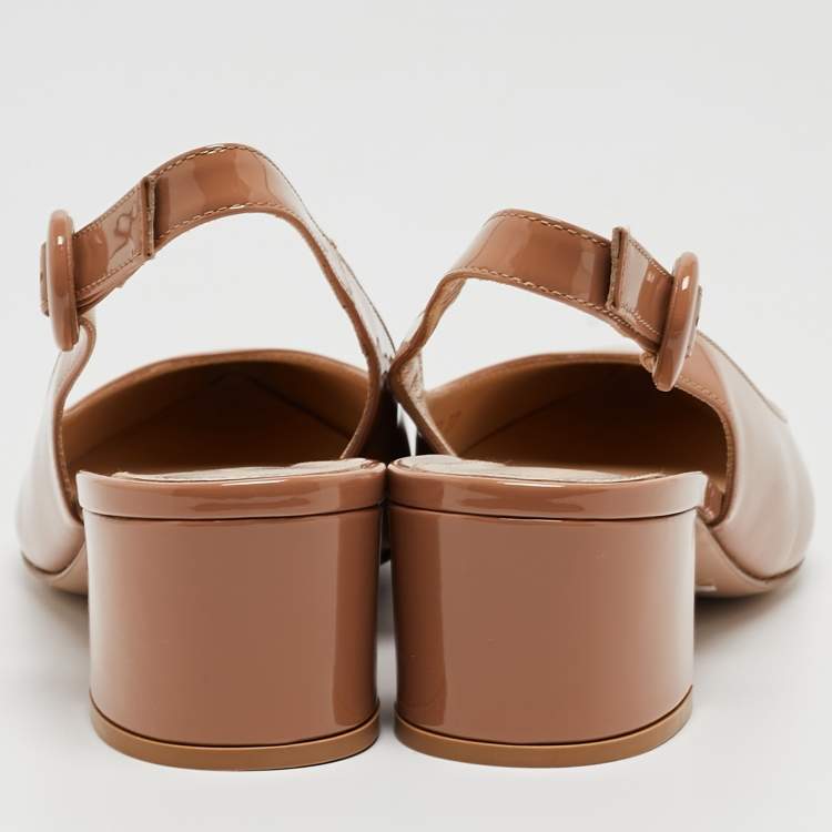 Pre Owned Gianvito Rossi Beige Patent Leather Amee Pumps Size 37