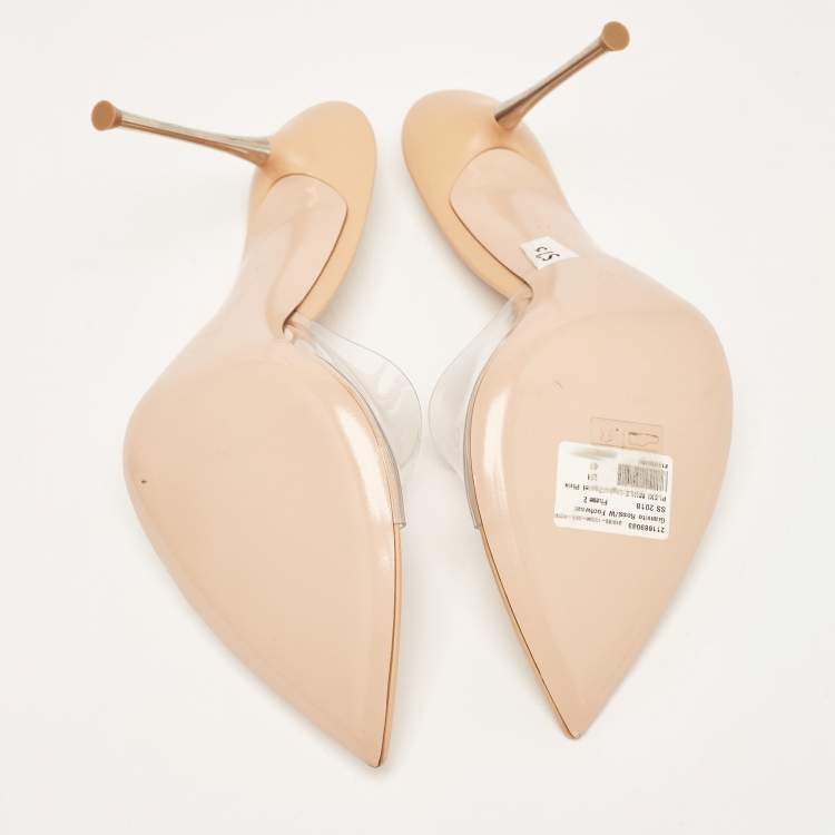 Pre Owned Gianvito Rossi Transparent PVC Elle Slide Sandals Size 41 