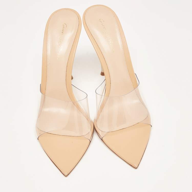 Pre Owned Gianvito Rossi Transparent PVC Elle Slide Sandals Size 41 