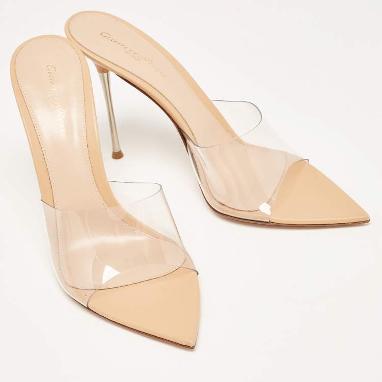 Pre Owned Gianvito Rossi Transparent PVC Elle Slide Sandals Size 41 