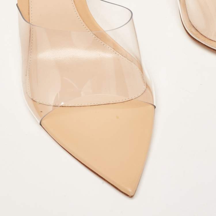 Pre Owned Gianvito Rossi Transparent PVC Elle Slide Sandals Size 41 