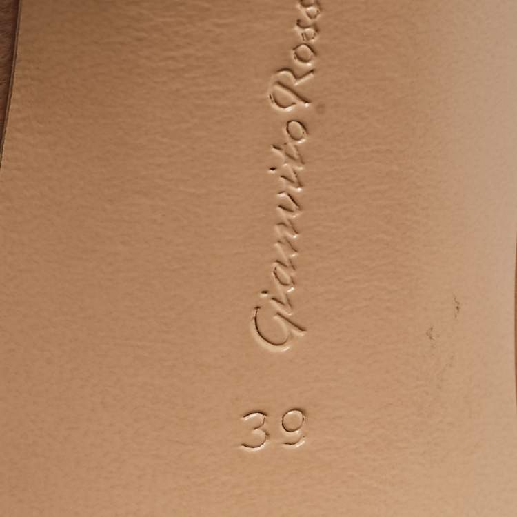 Pre Owned Gianvito Rossi Pink Mesh and Leather Alisia Slide Sandals Size 39