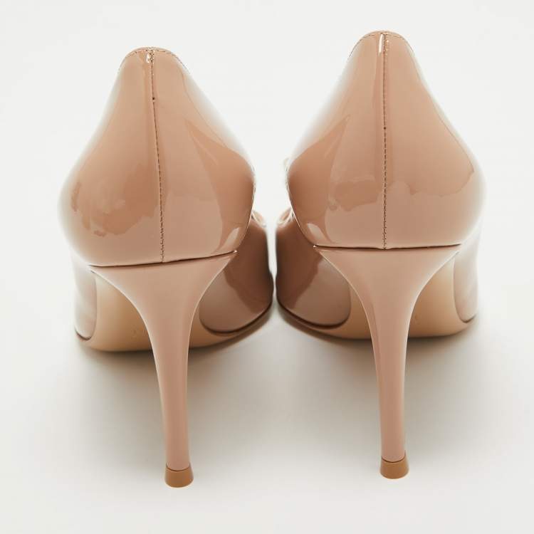 Pre Owned Gianvito Rossi Pink Patent Leather Jaipur Pumps Size 38