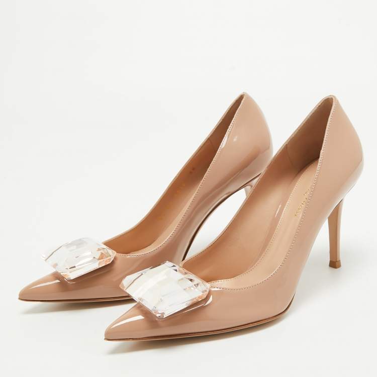 Pre Owned Gianvito Rossi Pink Patent Leather Jaipur Pumps Size 38