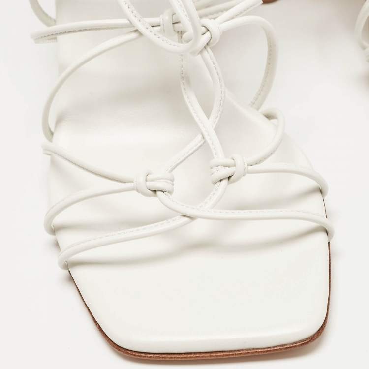 Pre Owned Gianvito Rossi White Leather Minas Sandals Size 39