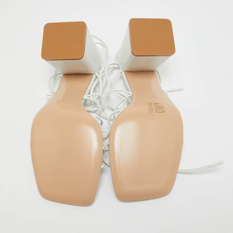 Pre Owned Gianvito Rossi White Leather Minas Sandals Size 40