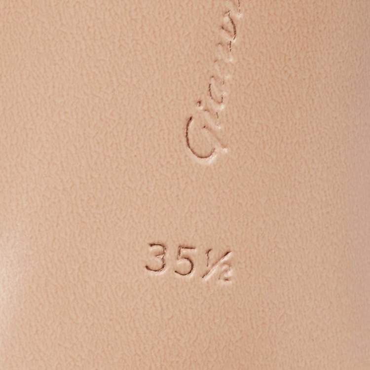 Pre Owned Gianvito Rossi Pink Braided Leather Leomi Sandals Size 35.5