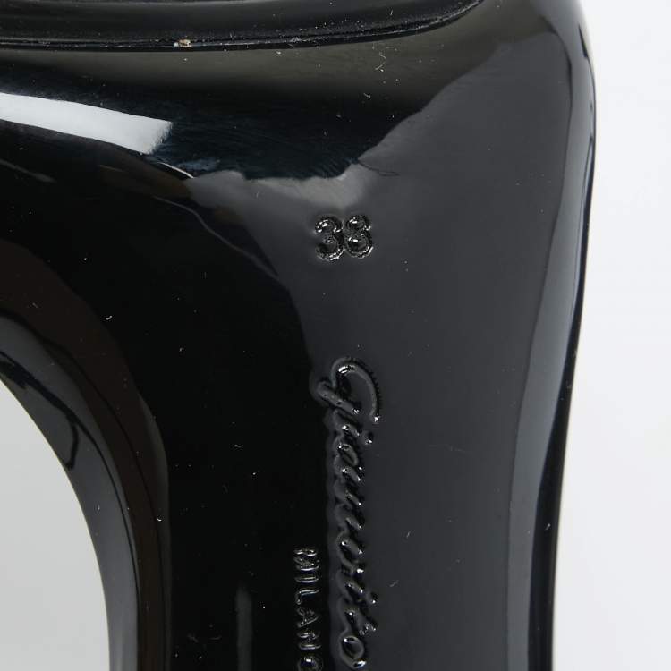 Pre Owned Gianvito Rossi Black PVC and Leather Spice Sandals Size 38