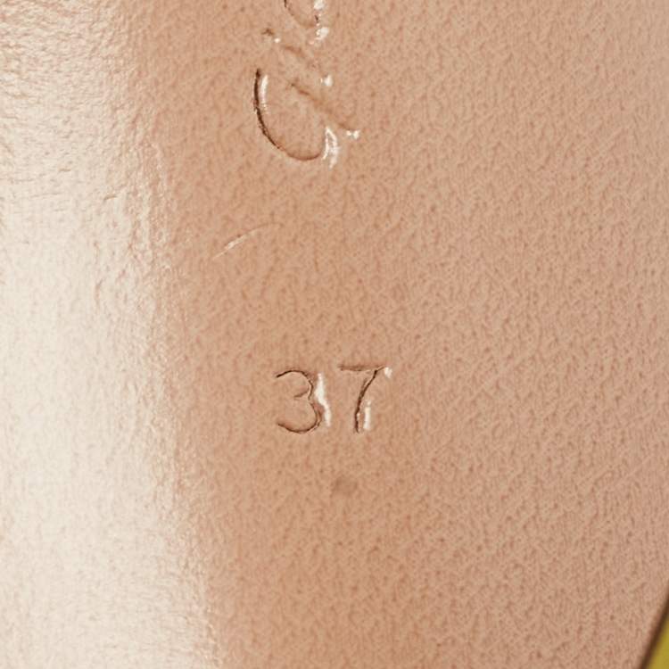Pre Owned Gianvito Rossi Light Green Leather Wavy Ankle Tie Sandals Size 37