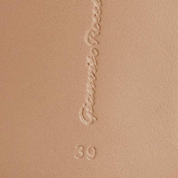 Pre Owned Gianvito Rossi Silver Leather Ankle Wrap Thong Sandals Size 39