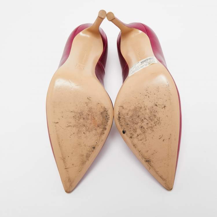 Pre Owned Gianvito Rossi Metallic Pink Leather Gianvito Pumps Size 37