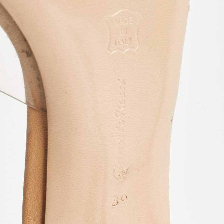 Pre Owned Gianvito Rossi Transparent PVC Elle Slide Sandals Size 39