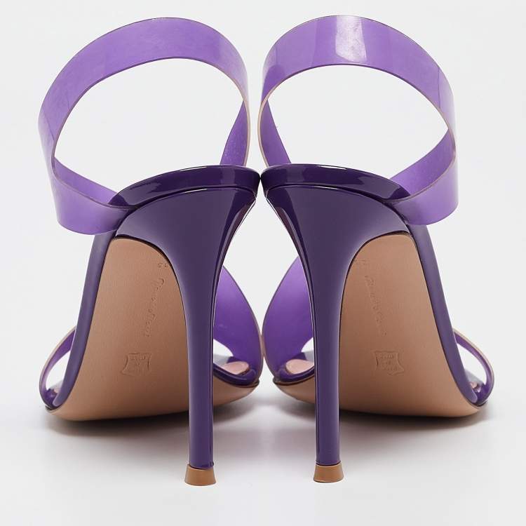 Pre Owned Gianvito Rossi Purple PVC Metropolis Sandals Size 36