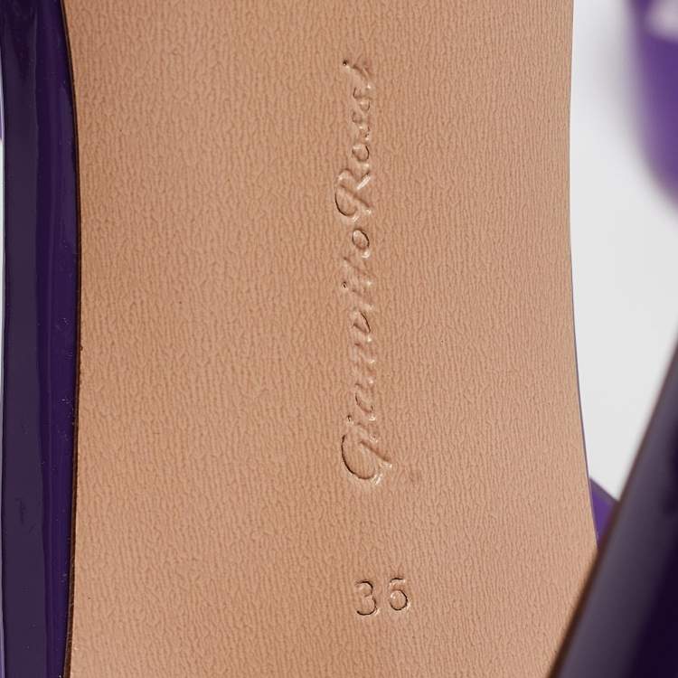 Pre Owned Gianvito Rossi Purple PVC Metropolis Sandals Size 36