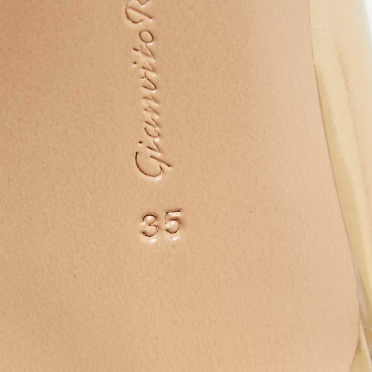 Pre Owned Gianvito Rossi Gold Leather Gianvito Pumps Size 35