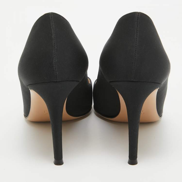 Pre Owned Gianvito Rossi Black Fabric Pointed Toe Pumps Size 40