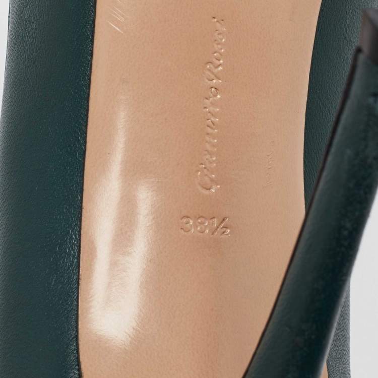 Pre Owned Gianvito Rossi Green Leather Gianvito Pumps Size 38.5