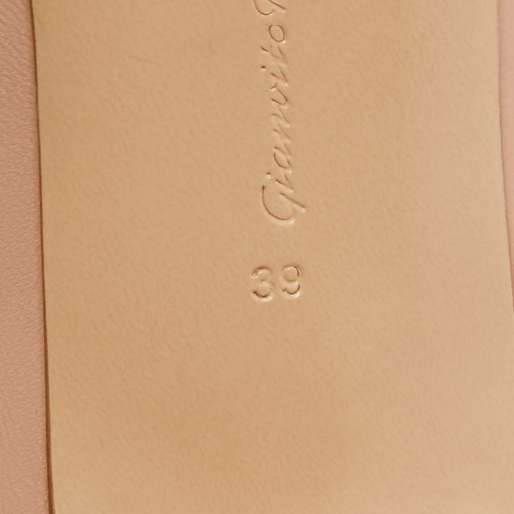 Pre Owned Gianvito Rossi Beige Leather Braided Pointed Toe Slide Sandals Size 39