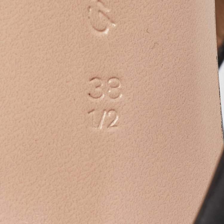 Pre Owned Gianvito Rossi Black Leather Alise Mules Size 38.5