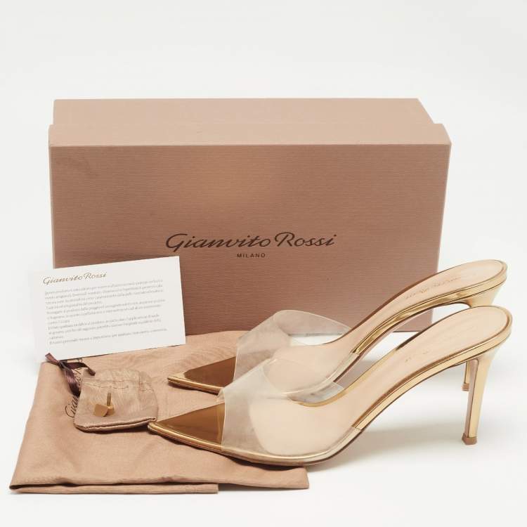 Pre Owned Gianvito Rossi Transparent PVC Elle Slide Sandals Size 41