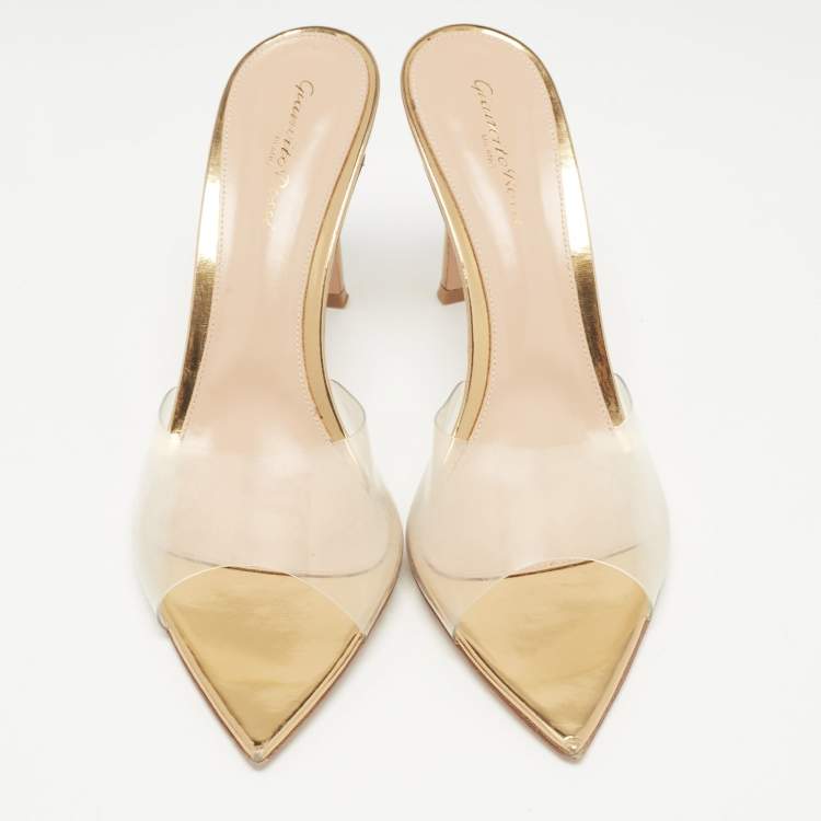 Pre Owned Gianvito Rossi Transparent PVC Elle Slide Sandals Size 41