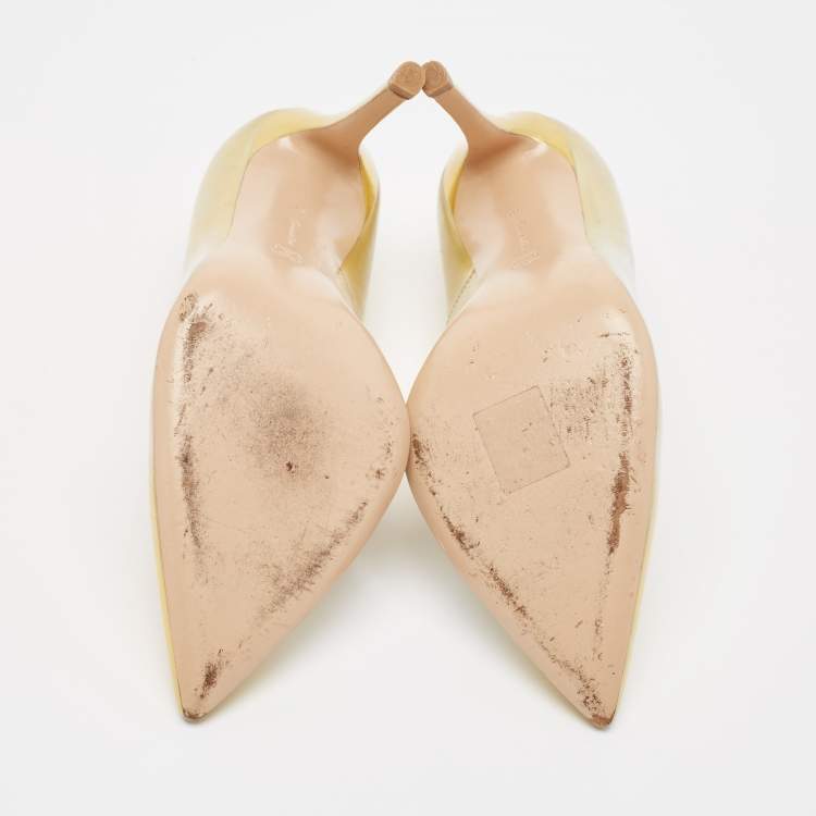 Pre Owned Gianvito Rossi Gold Iridescent Leather Gianvito Pumps Size 38