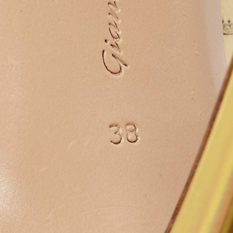 Pre Owned Gianvito Rossi Gold Iridescent Leather Gianvito Pumps Size 38