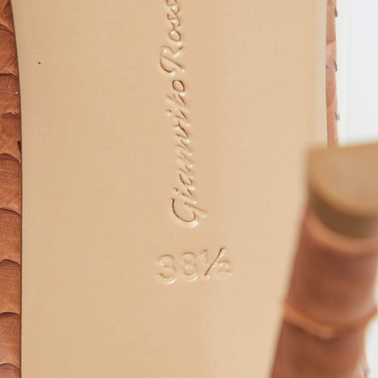 مملوكة مسبقًا Gianvito Rossi Beige PVC, Python and Suede Plexi Pumps Size 38.5