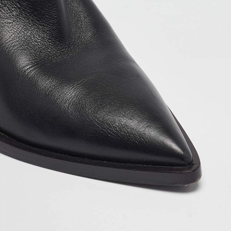 Pre Owned Gianvito Rossi Black Leather Knee Length Boots Size 39