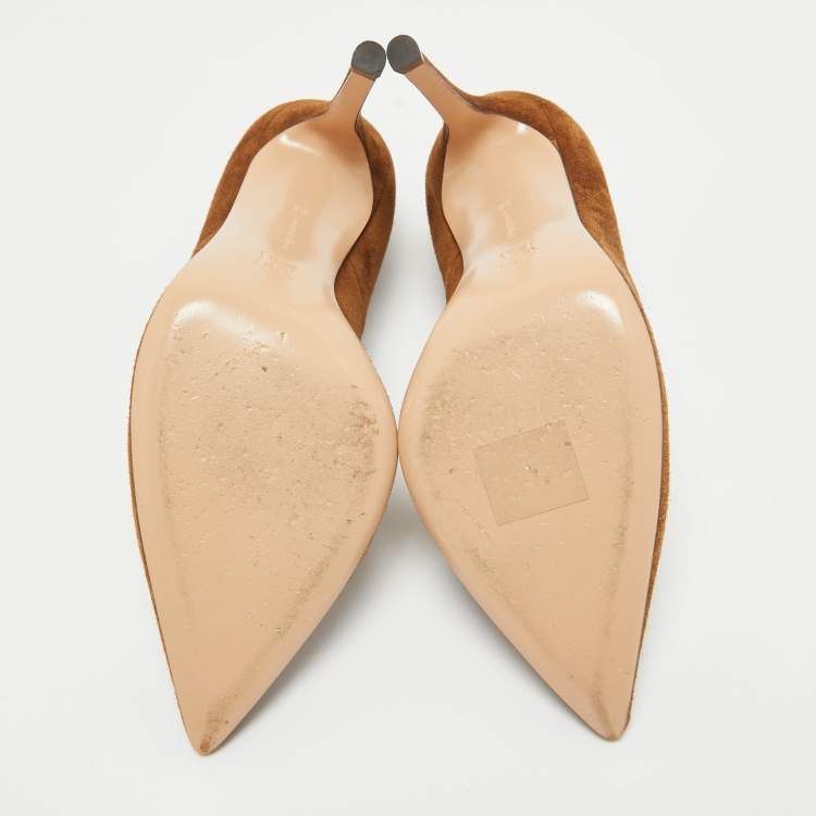 Pre Owned Gianvito Rossi Brown Suede Gianvito 105 Pumps Size 35
