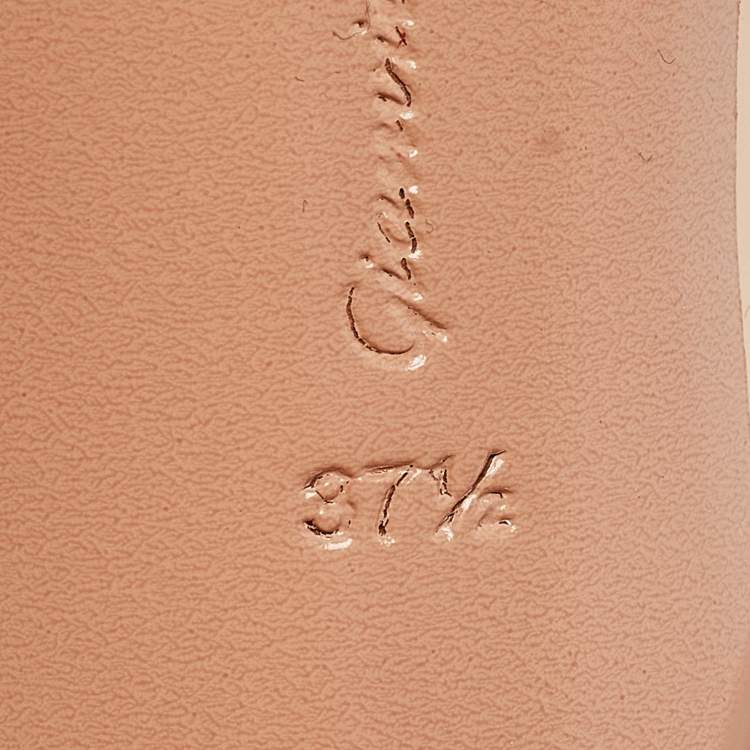 Pre Owned Gianvito Rossi Beige Patent Leather Ankle Strap Sandals Size 37.5